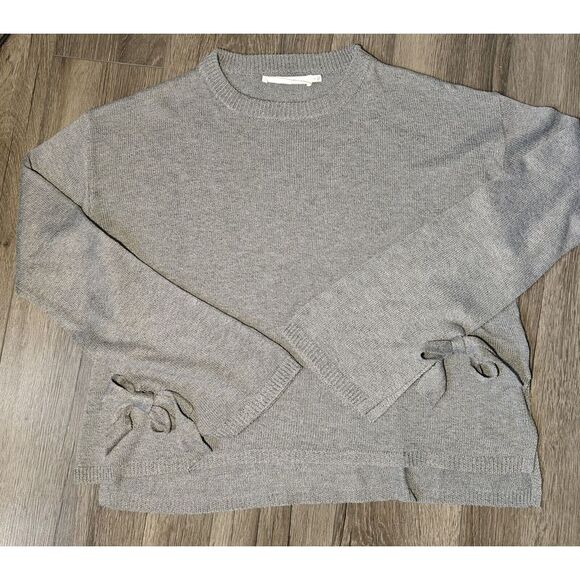 ASTR The Label Womens‎ Sweater Gray Boxy Fit Tie Long Sleeve Pullover Size Small - Picture 1 of 12